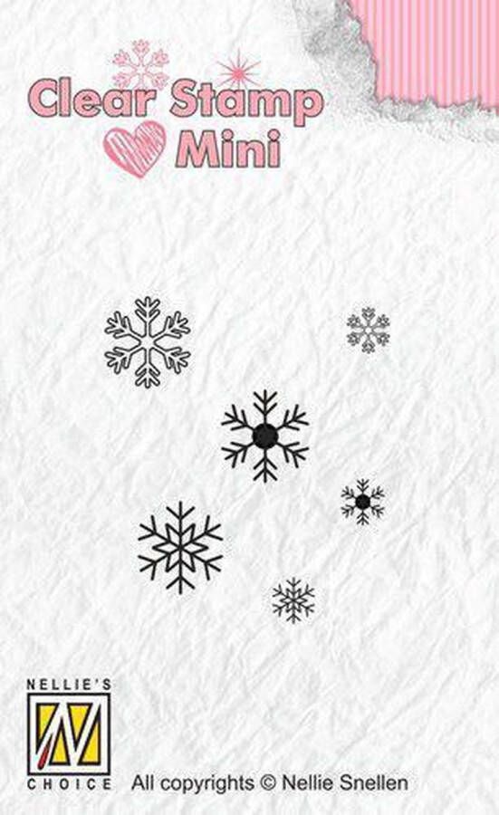 Nellie`s Choice MAFS011 Mini Clearstamp stempel Nellie Snellen Snowflakes sneeuw