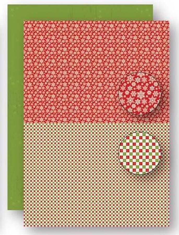 Nellie's Choice NEVA064 A4 Nellie Snellen knutselpapier kaarten scrapbook pakket 5 vel achtergrond papier achtergrondvellen kerstmis rood sneeuw Christmas red snowflakes