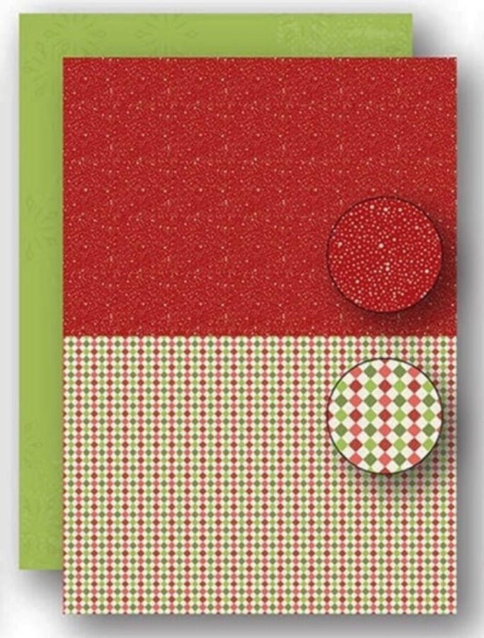 Nellie's Choice NEVA065 A4 Nellie Snellen knutselpapier kaarten scrapbook pakket 5 vel achtergrond papier achtergrondvellen kerstmis rood Christmas red dots