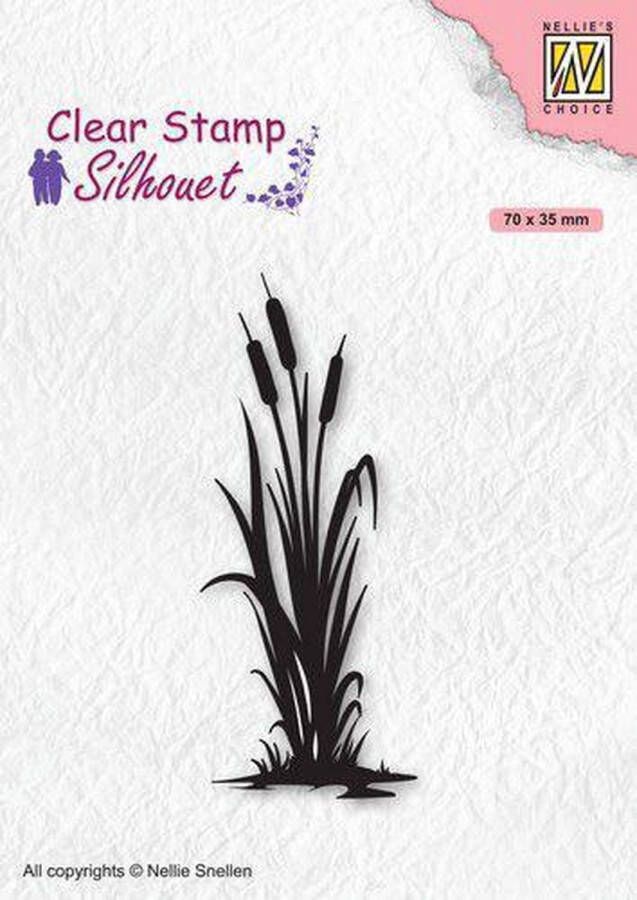 Nellie's Choice SIL077 Clear stamp Nellie Snellen Silhouet Bulrushes lisdodde of riet stempel bulrush vijverplant