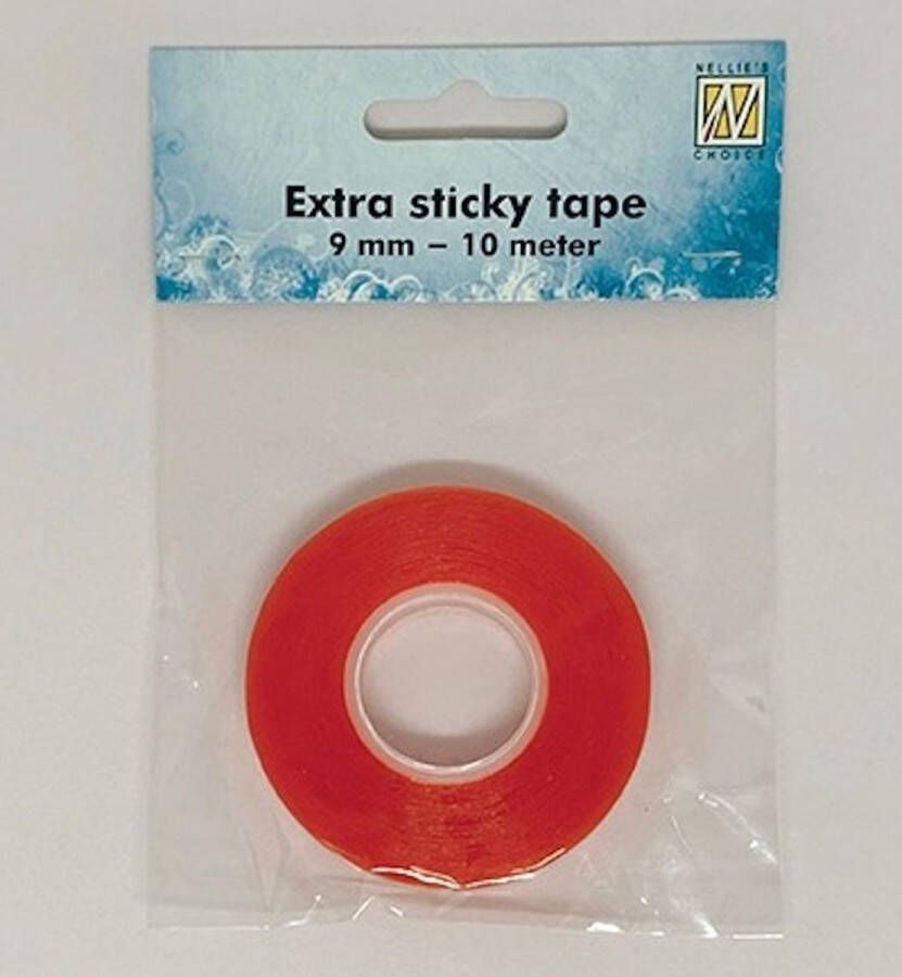 Nellie's Choice XST003 Nellie Snellen Extra sticky tape 9 mm x 10 m sterk hechtende permanente plakband dubbelzijdig klevend
