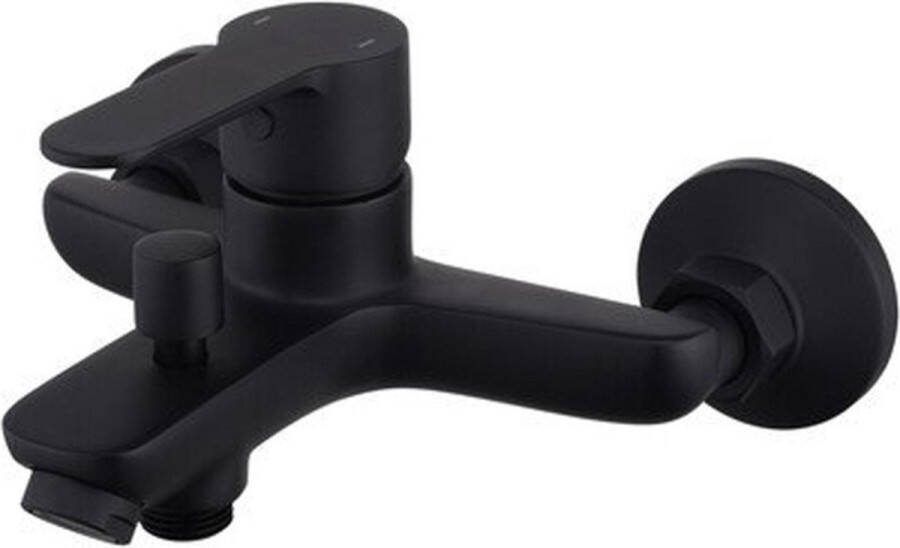 Nemo Go badkraan 17.6cm opbouw mengkraan messing zwart mat