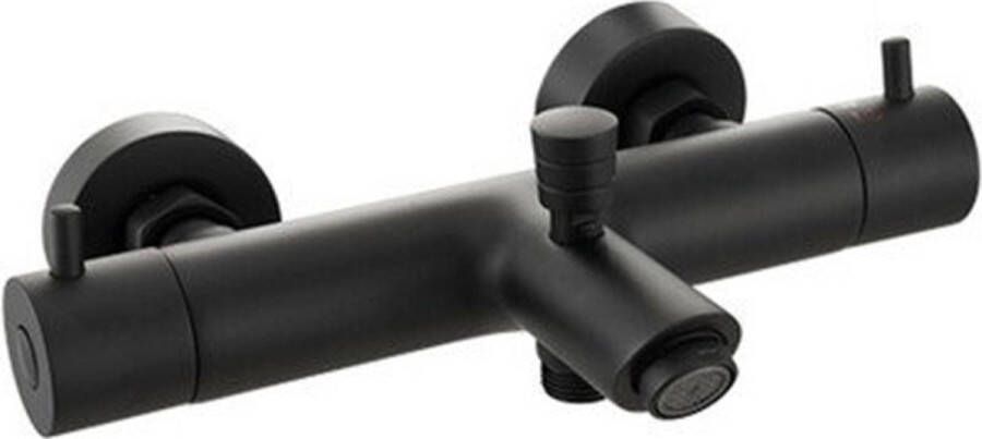 Nemo Go badkraan 26.3cm opbouw thermostatisch messing zwart mat