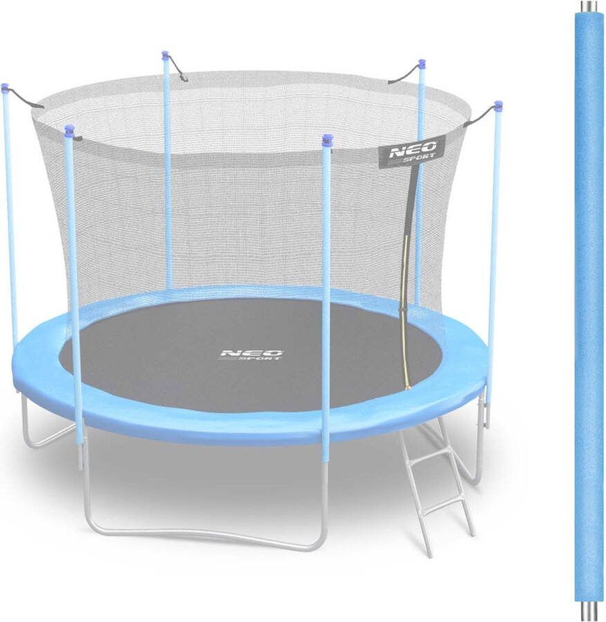 Neo-Sport Bovenpaal voor trampoline met intern net 1 80 meter blauw