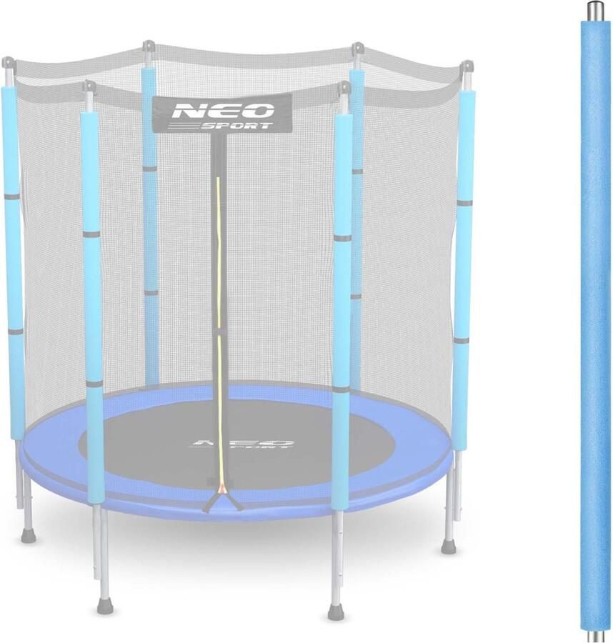 Neo-Sport Bovenpaal voor trampoline met buitennet 1 5 meter blauw