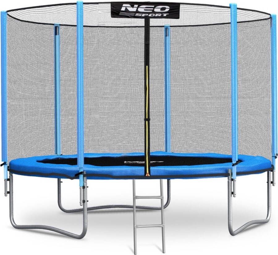 Neo Trampoline 252 cm blauw met ladder en buitenrand net tot 120 kg