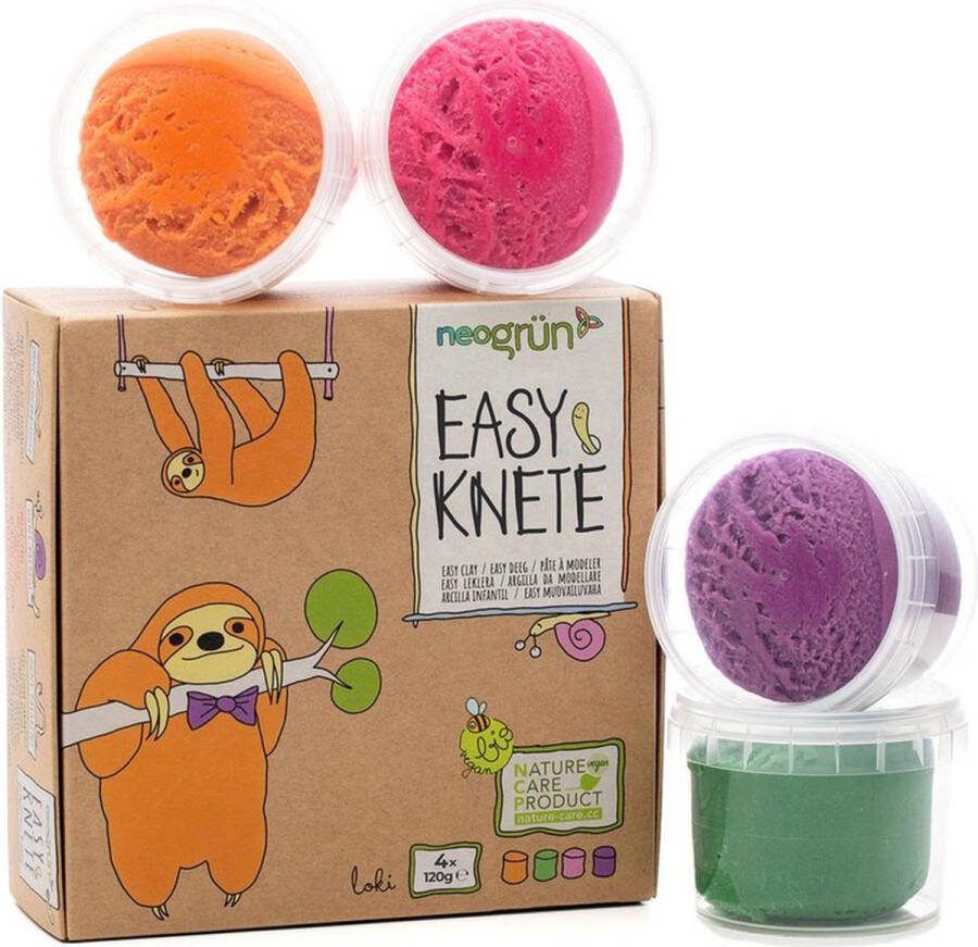Neogrün Easy Clay Set Loki Ecologische Boetseerklei van Set van 4 kleuren Klei