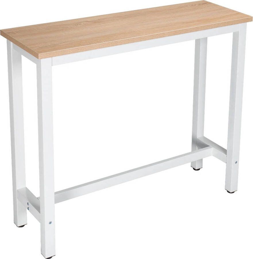 Neos Néos Bartafel Met Voetensteun MDF Metaal Licht Eiken 120x40x100cm
