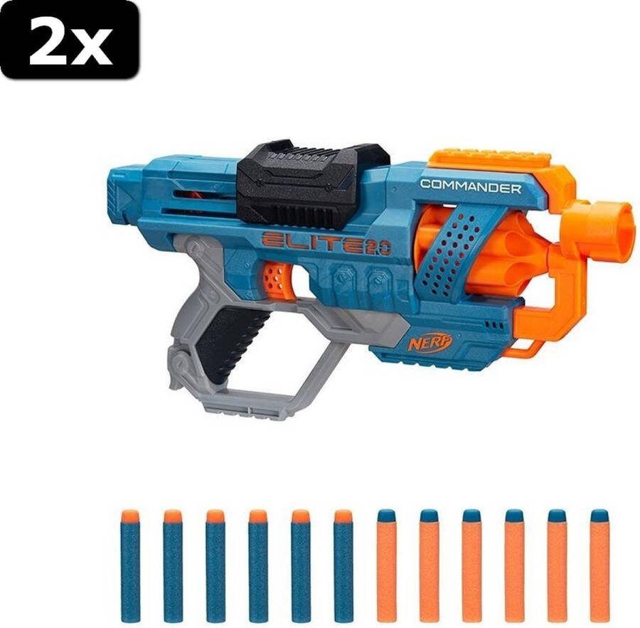 NERF 2x Elite 2.0 Commander RD 6 Blaster + 12 Darts
