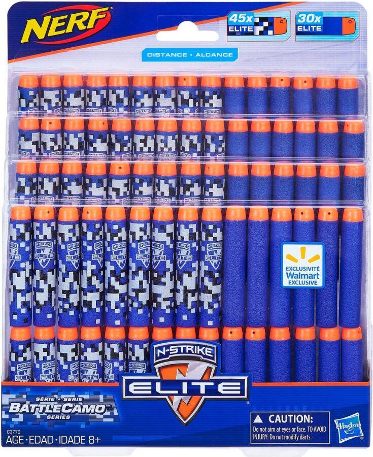 NERF 75 N-Strike pijltjes Battlecamo Series + Elite 75 Pijltjes Dart Refill Pack Darts