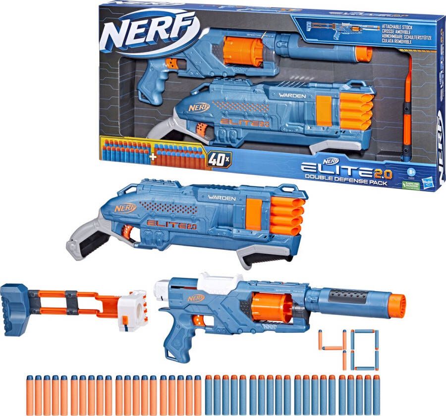 Hasbro NERF Elite 2.0 Double Defense Pack Speelgoedblaster 8 jaar 99 jaar 1 2 kg