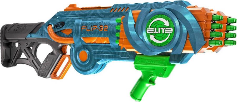 NERF speelpistool Elite 2.0 Flip 32 junior blauw 33-delig