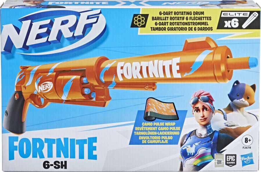 NERF speelgoedpistool Fortnite 6 Shooter junior 4-delig