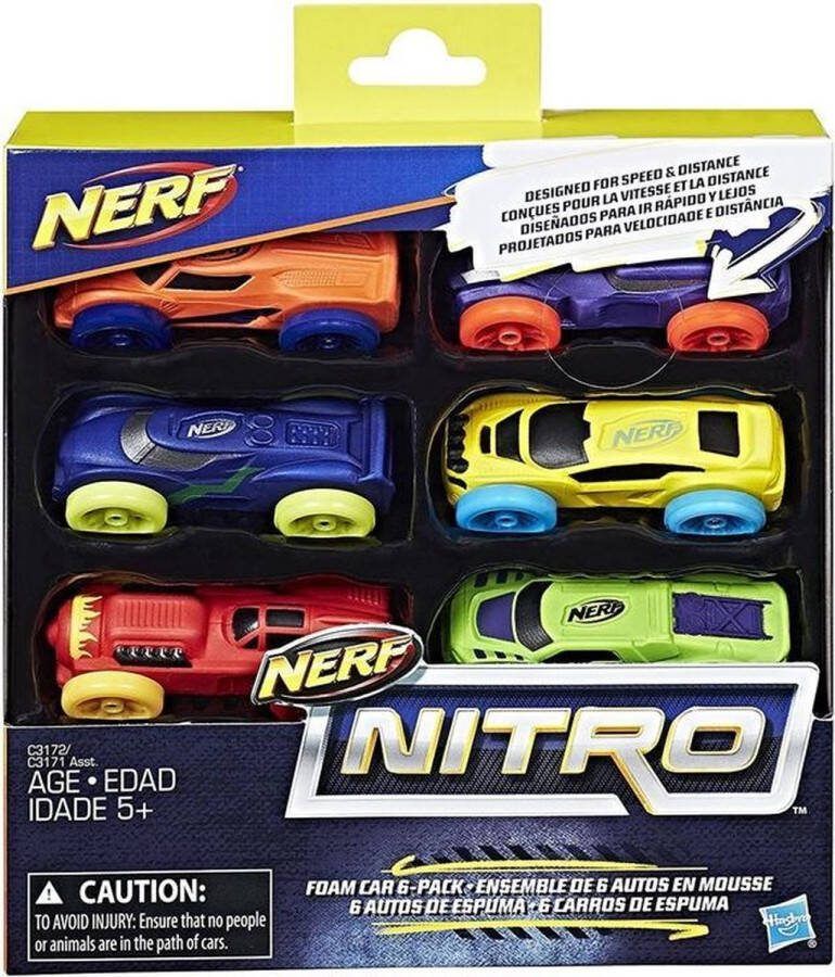 NERF Hasbro Nitro foam racers 6-pack