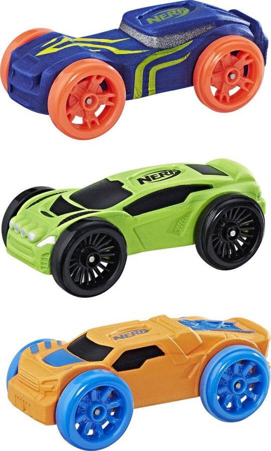 NERF Nitro Schuimauto's 3 stuks blauw groen en oranje