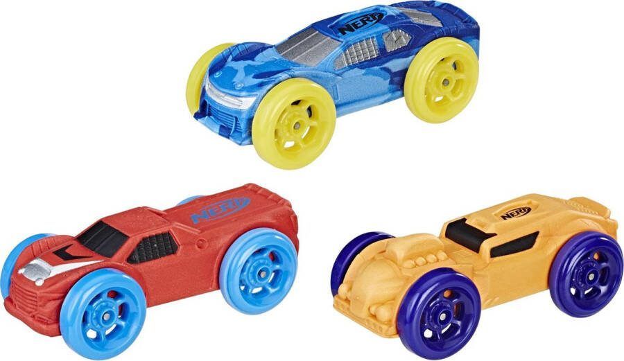 NERF Nitro Schuimauto's 3 stuks blauw rood en oranje