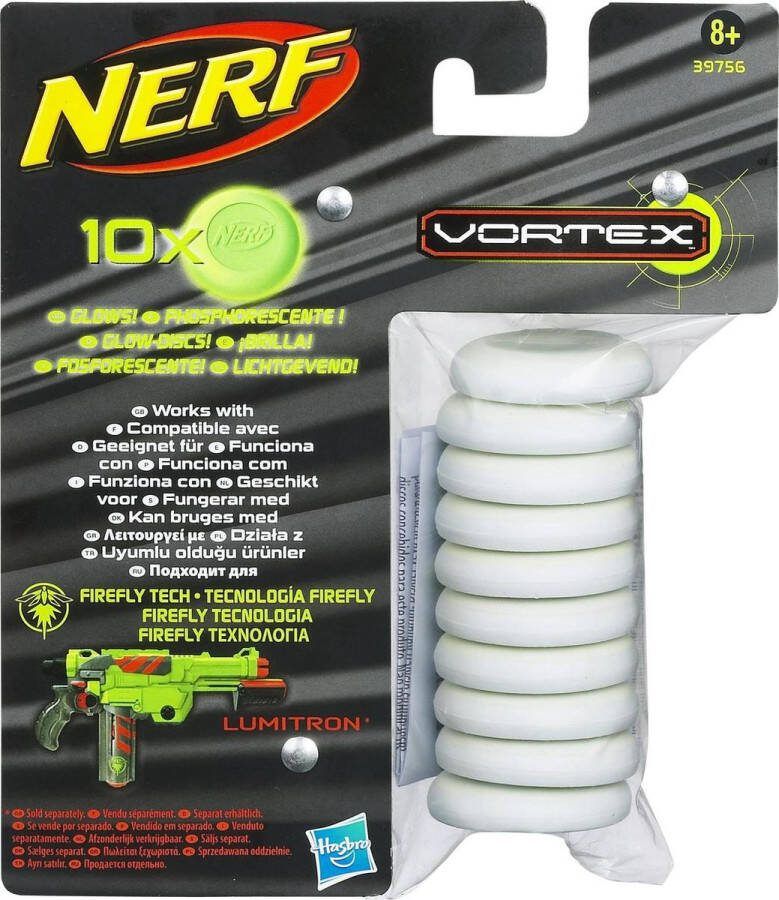 NERF Vortex Refill Glow In The Dark 10 Schijfjes
