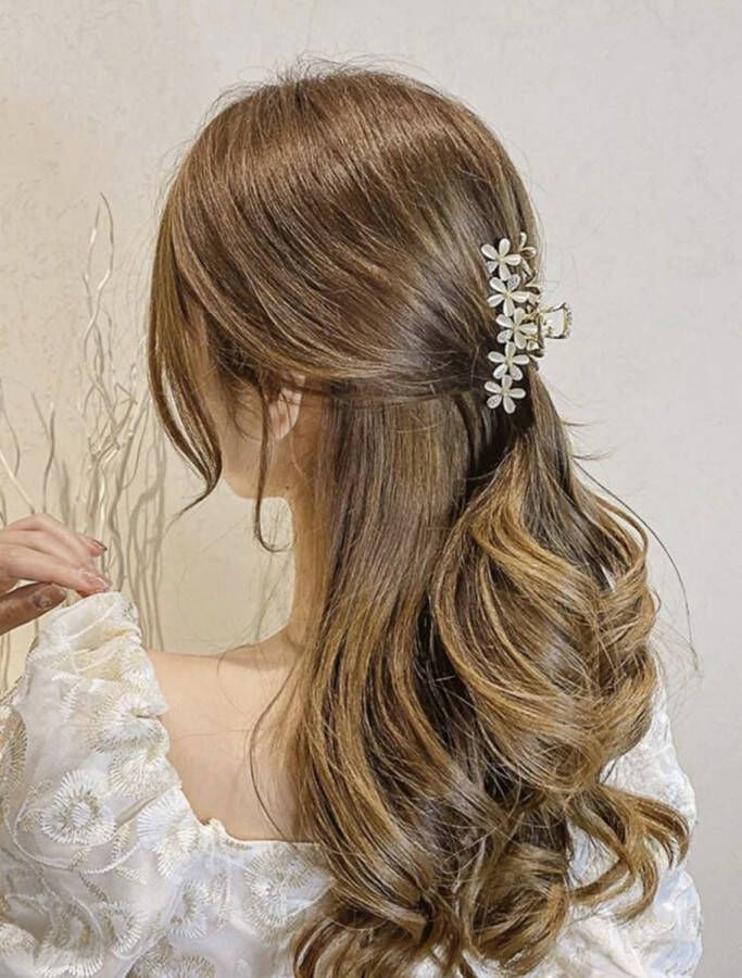 Nerissa Luxe Haarklem met Parels Haarclip Haarspeld Haaraccessoires Bruiloft- Goud