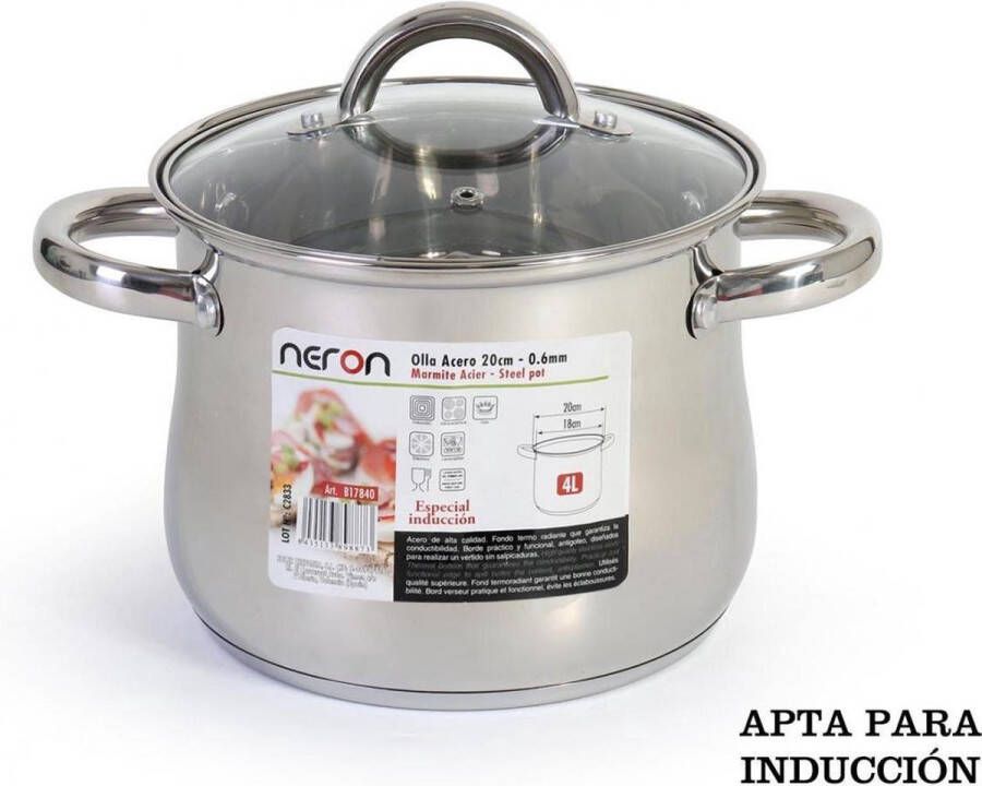 Neron Soeppan 4L met glazen deksel (20cm)