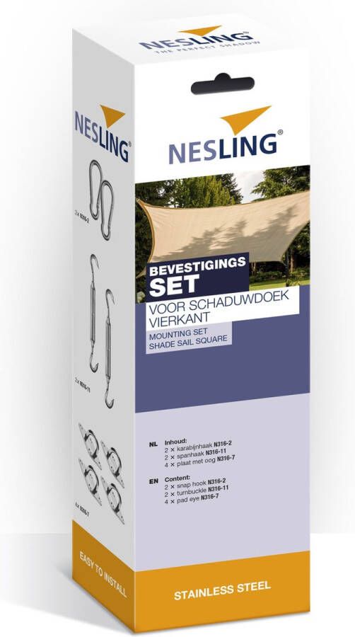 Nesling Bevestigingsset Voor Schaduwdoek Vierkant En Rechthoek