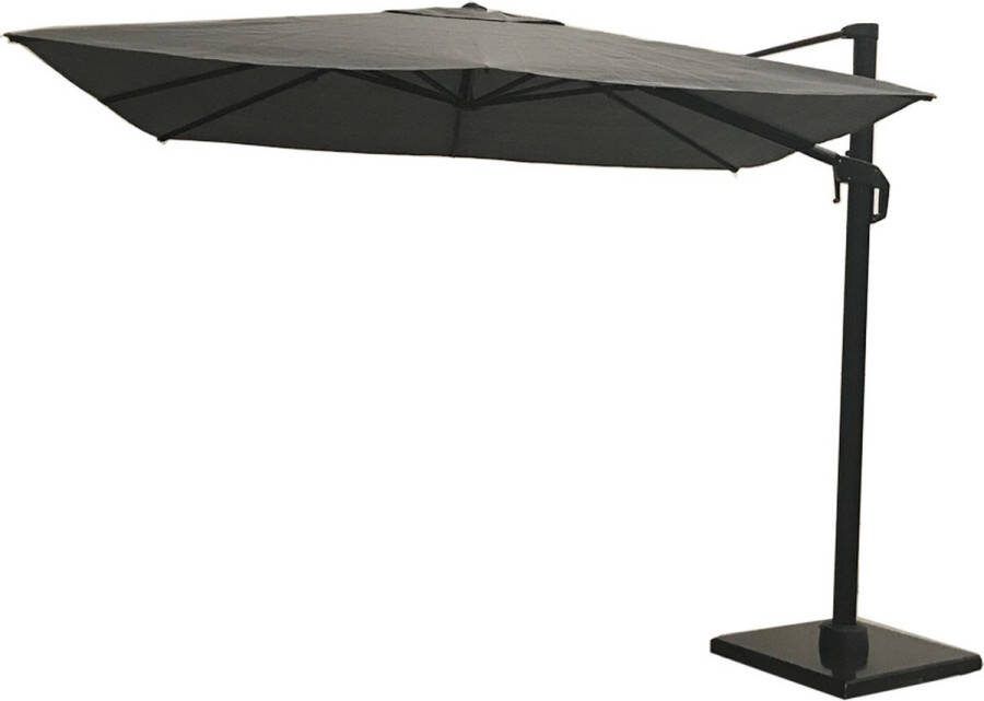 NESLING Coolfit 300x300cm Zweefparasol Dubbel Kantelbaar Antraciet Met Kruisvoet Met Beschermhoes