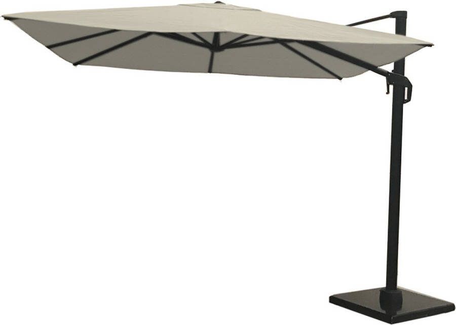 NESLING Coolfit 300x300cm Zweefparasol Gebroken Wit Kantelbaar Met Kruisvoet Met Beschermhoes