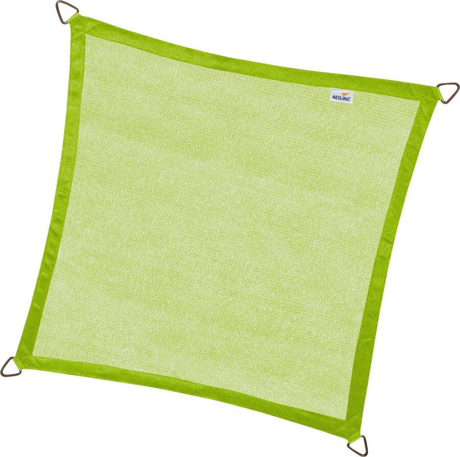 Nesling Coolfit schaduwdoek vierkant lime groen 3.6 x 3.6 x 3.6 meter