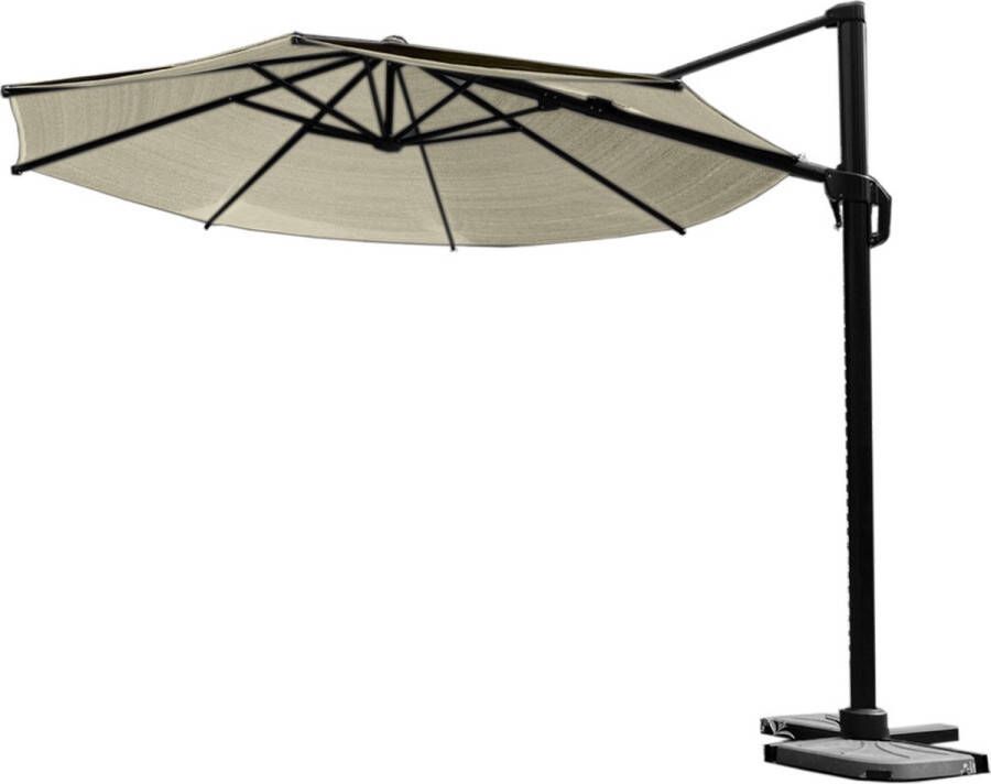 Nesling Coolfit zweefparasol Plus rond gebroken wit 3.5 meter