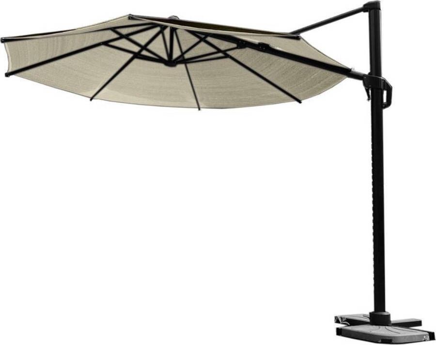 NESLING Coolfit zweefparasol Ø350cm Combinatie Zweefparasol en Schaduwdoek 360 graden draaibaar Antraciet