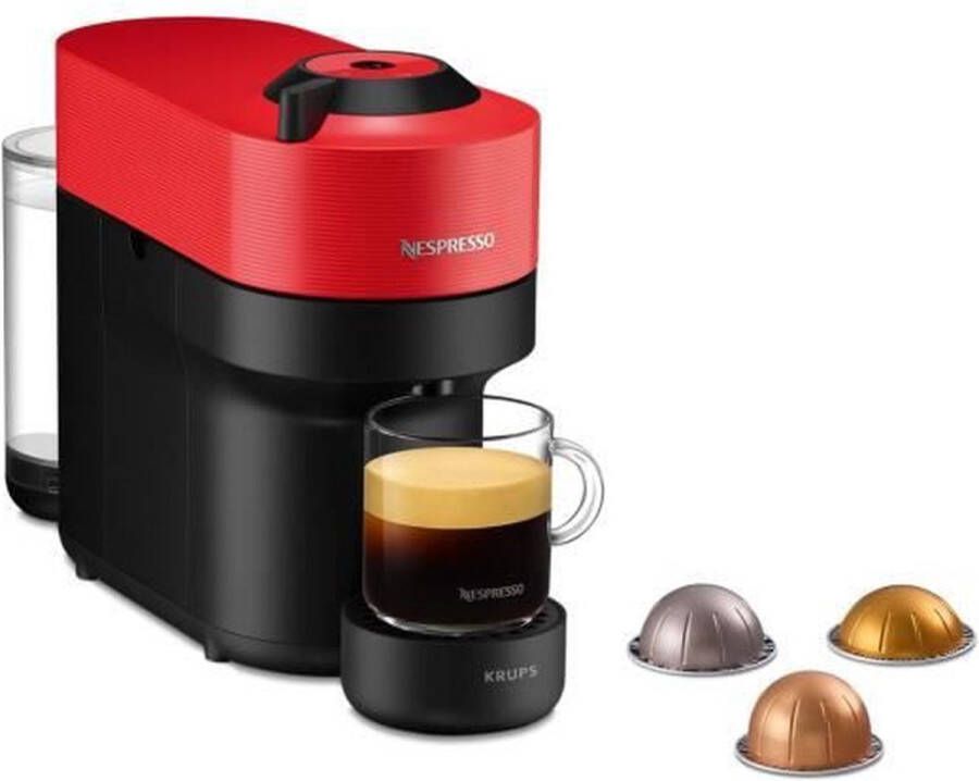 Nespresso Krups YY4888FD Virtuo Pop Red Coffee Machine Capsules Compact Coffee Maker 4 kopjes espresso Bluetooth