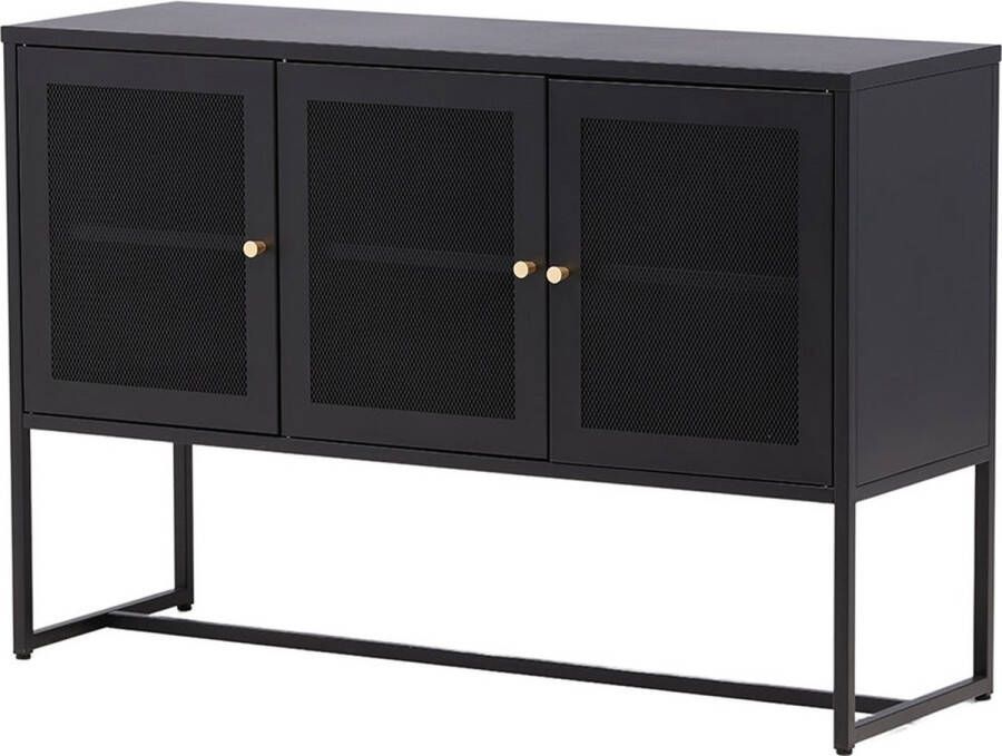 Nest living Sita metalen dressoir zwart 120 x 80 cm