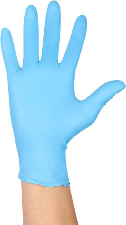 Nesto's Nitril Wegwerp Handschoenen 10x100 stuks- Latexvrij Poedervrij Niet steriel Onderzoekshandschoenen Medisch Plastic Maat L Blauw Voordeelverpakking 10x 100 stuks