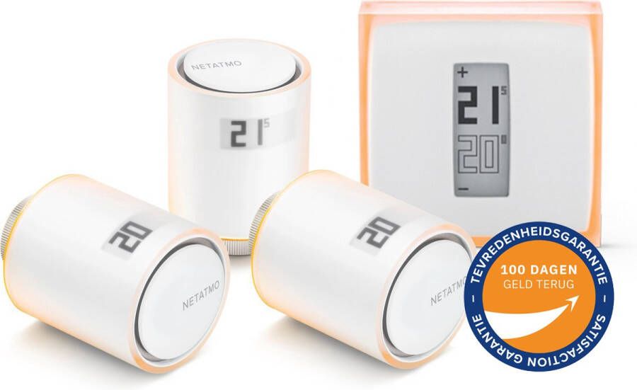 Netatmo Pack “Slimme Thermostaat + 3 Slimme Radiatorknoppen”