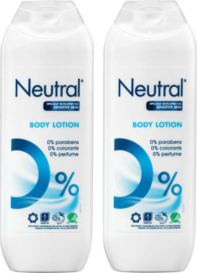 Neutral 0% Bodylotion Parfumvrij 2 x 250 ml Voordeelverpakking