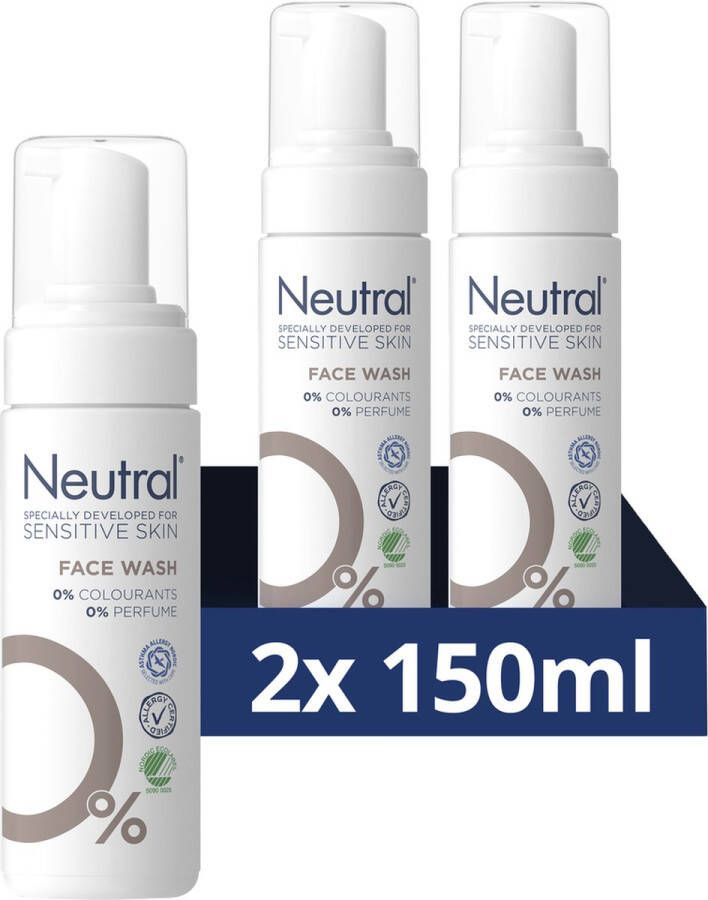 Neutral Face Wash gevoelige huid reinigingslotion 2x 150 ml voordeelverpakking