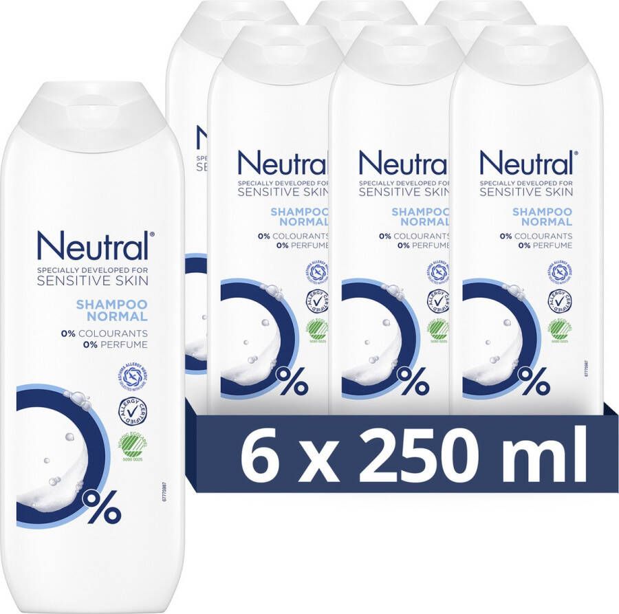 Neutral 0% Parfumvrij Shampoo 6 x 250 ml Voordeelverpakking