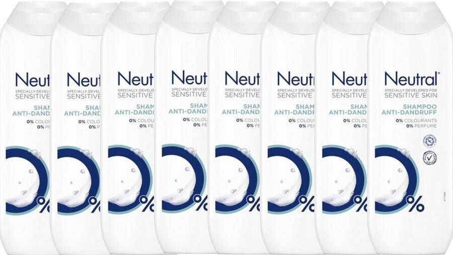 Neutral Anti Roos Shampoo 0% Parfumvrij Voordeelverpakking 8 x 250 ML