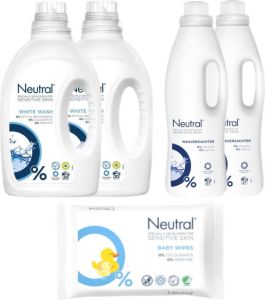 Neutral Baby Neutral Sensitive Baby Geschenkset Wasmiddel Witte Was Wasverzachter Billendoekjes Voordeelverpakking