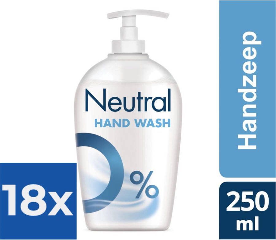 Neutral Handzeep Vloeibaar 0% Parfum 250ml Voordeelverpakking 18 stuks