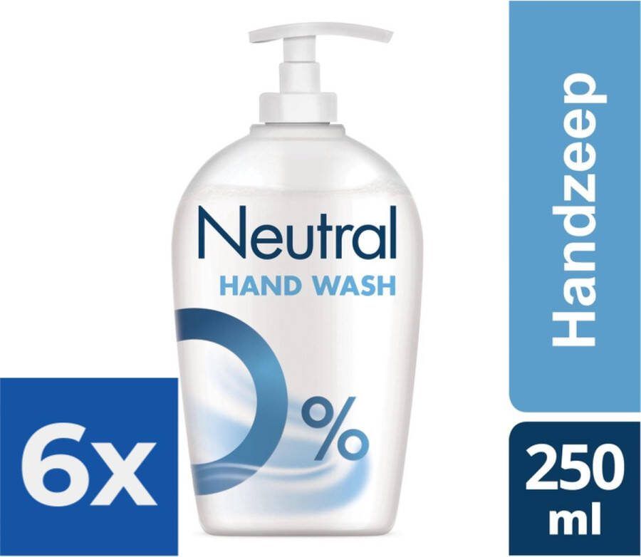 Neutral Handzeep Vloeibaar 0% Parfum 250ml Voordeelverpakking 6 stuks