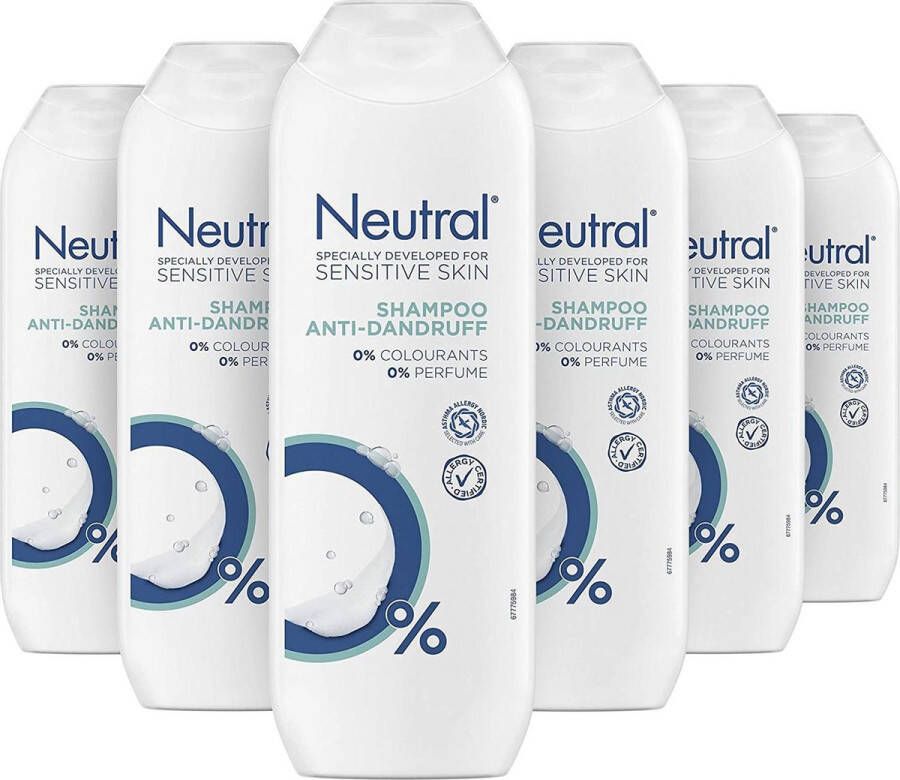 Neutral Parfumvrij 6 x 250 ml Anti-Roos Shampoo