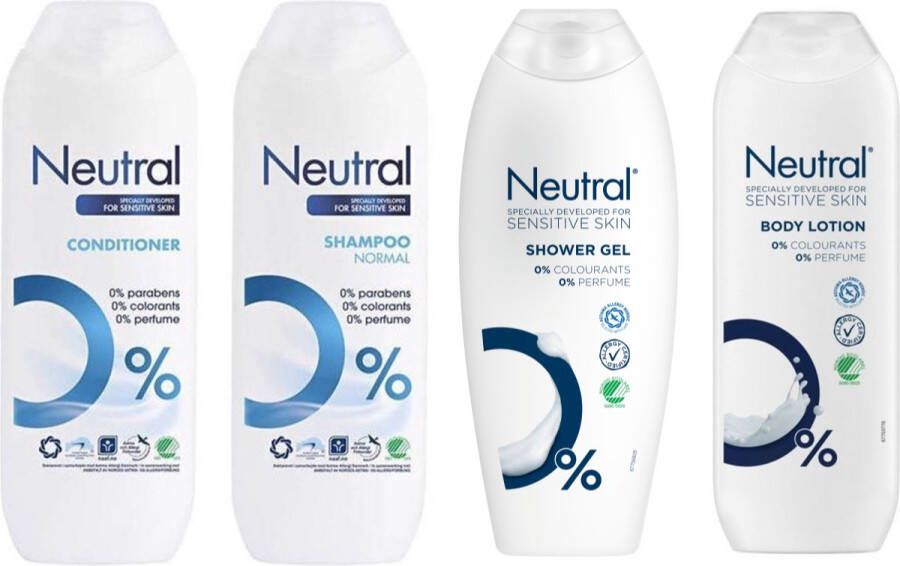 Neutral Parfumvrij Voordeelverpakking Mix Shampoo Conditioner Bodylotion Douchegel