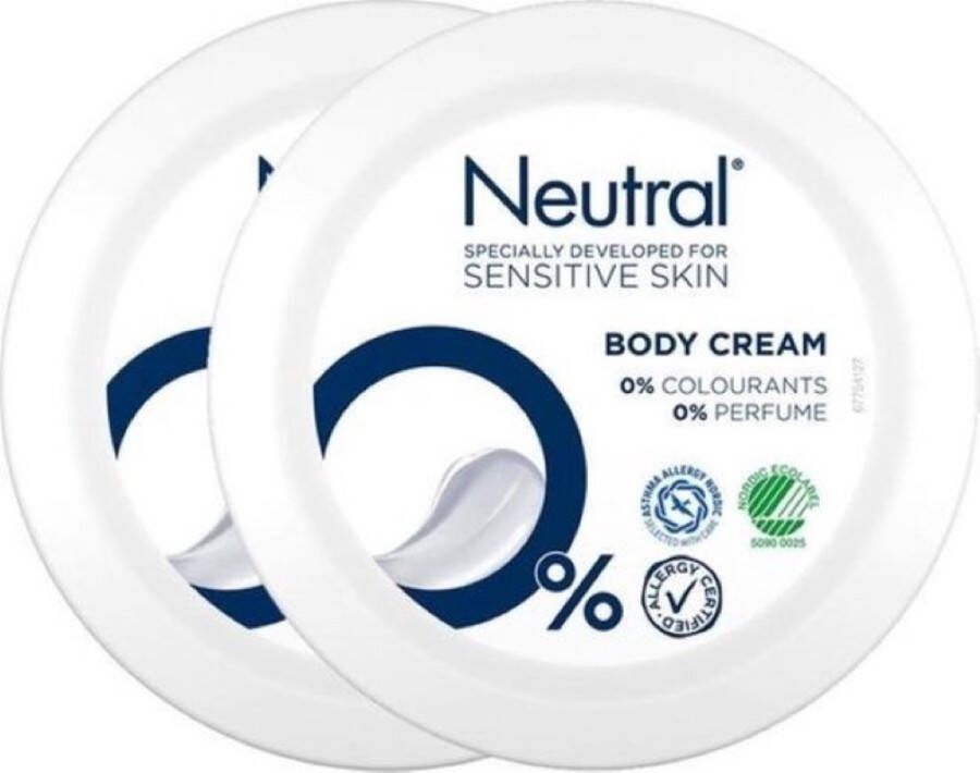 Neutral parfumvrije body crème 2 x 250 ml