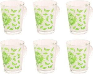 Merkloos Theeglas Tiffany 36 cl Hardglas Transparant Groen 6 stuk(s)