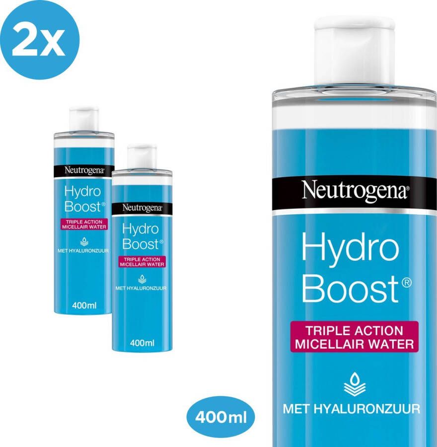 Neutrogena Hydro Boost 3-in-1 micellair water effectieve en zachte gezichtsreiniging 2 x 400 ml