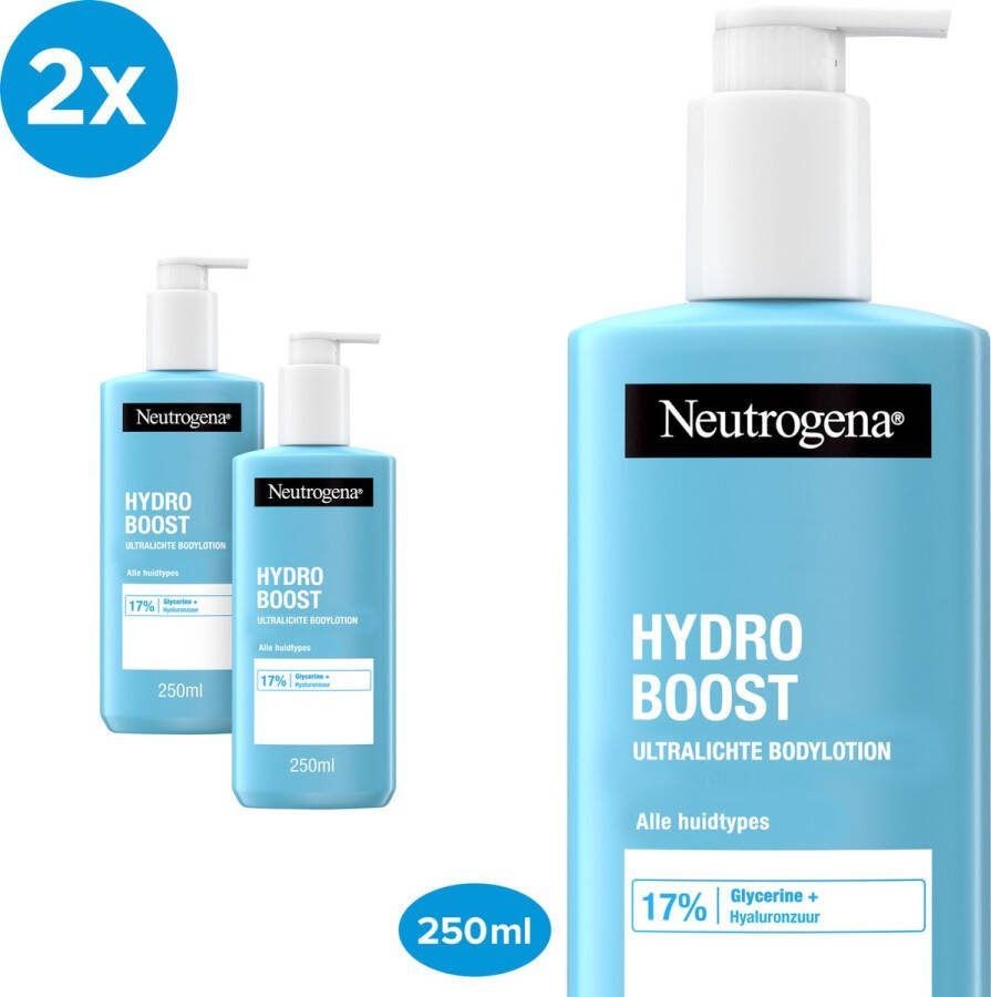 Neutrogena Hydro Boost Bodylotion Gel verfrissende en ultralichte bodylotion voor de normale tot droge huid 2 x 400 ml