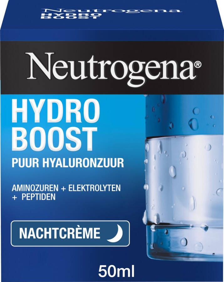 Neutrogena Hydro Boost Nachtcrème intensief hydraterende en herstellend masker met hyaluronzuur 100% plantaardige trehalose en egaliserende memory gel voor alle huidtypen en olievrij 1 x 50 ml