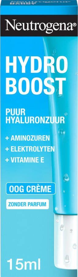 Neutrogena Hydro Boost oog crème gel verkwikkende 3-in-1 verzorging versterkt de beschermende barrière van de huid hydrateert 24 uur lang en zorgt voor een frisse blik en gladde oogcontouren 1 x 15 ml
