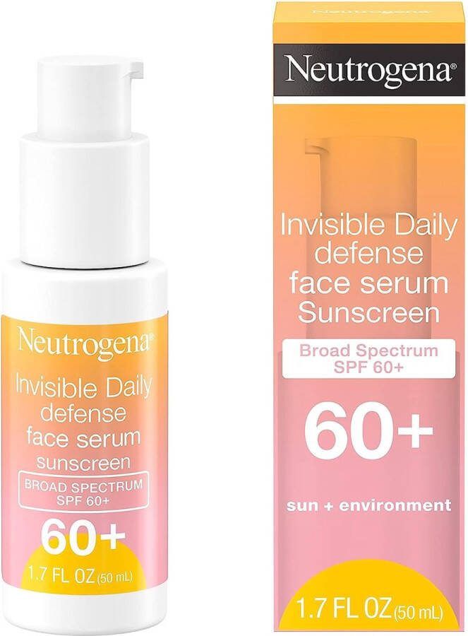 Neutrogena Invisible Daily Defense Face Sunscreen + Hydrating Serum with Broad Spectrum SPF 60 50ml