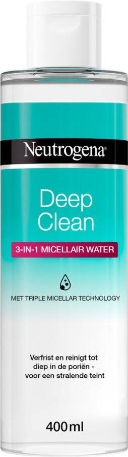 Neutrogena Deep Clean 3-in-1 micellair water zachte micellaire gezichtstoner micellair water met intensieve werking tot diep in de huid micellaire gezichtsreiniging met drievoudig effect 1 x 400 ml